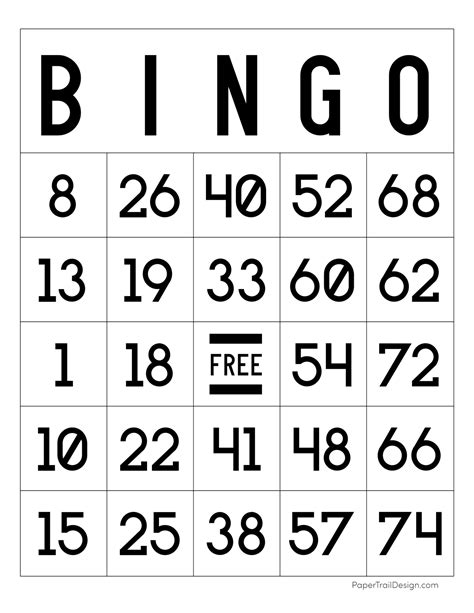 Free Printable Bingo Cards .